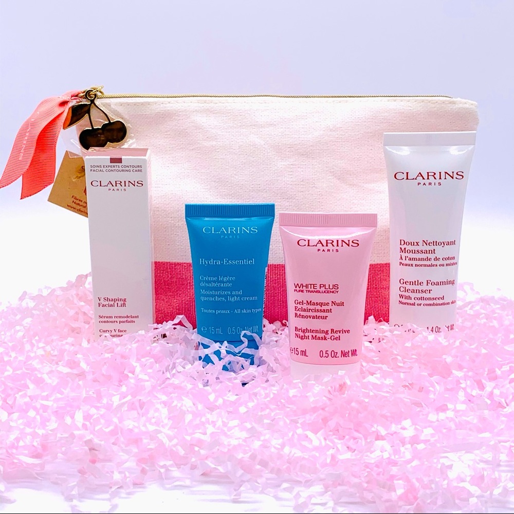 Clarins Paris Skincare Variety Bundle Pouch